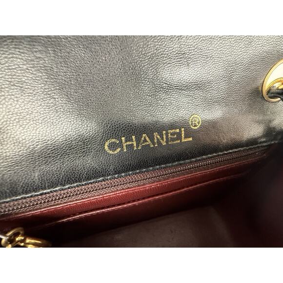 Chanel Classic Mini Square Single Flap Bag Black with Gold Hardware B-2 - Picture 15 of 16